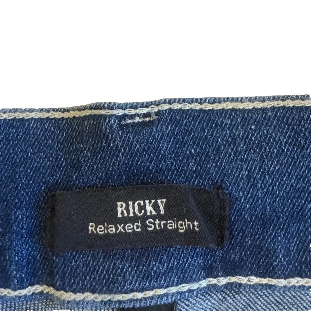 NWT True Religion Ricky Relaxed Straight Flap Jeans 34X34 Men Blue Orig.$159